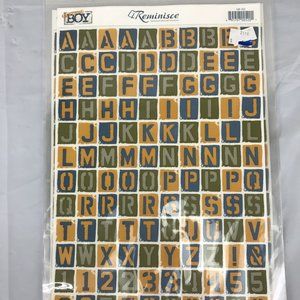 Reminisce Genuine Boy Alphabet Block Stickers scra